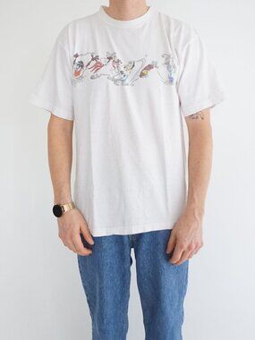 Looney Tunes White Foghorn Leghorn Daffy Duck Yosemite Sam Cartoon Graphic Large